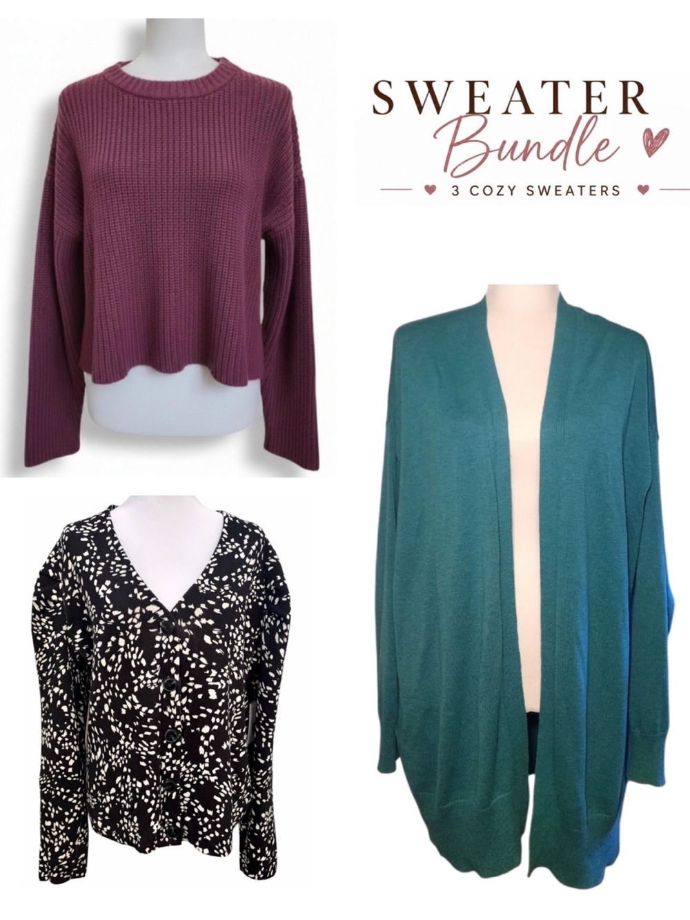 Nine West Forever 21 Worthington Sweater Cardigan Bundle Size XL/XXL